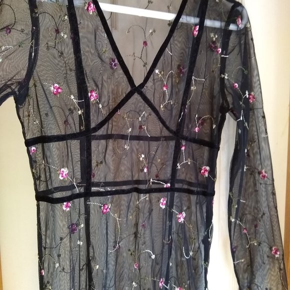 vintage y2k sheer mesh maxi long sleeve dress NWOT 🎈HOST PICK🎈 - Picture 6 of 13